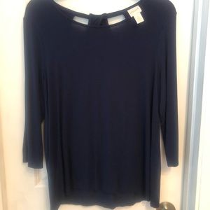 Chico’s navy blue 3/4 sleeve top